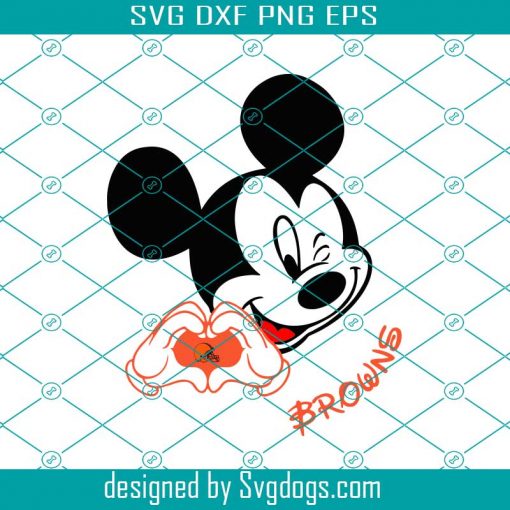 Mickey Loves Browns Svg, Sport Svg, Cleveland Browns Svg, Disney Svg