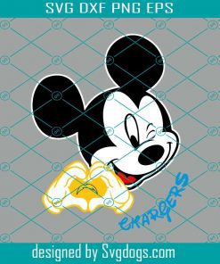 Mickey Loves Chargers Svg, Sport Svg, Disney Svg, Mickey Svg