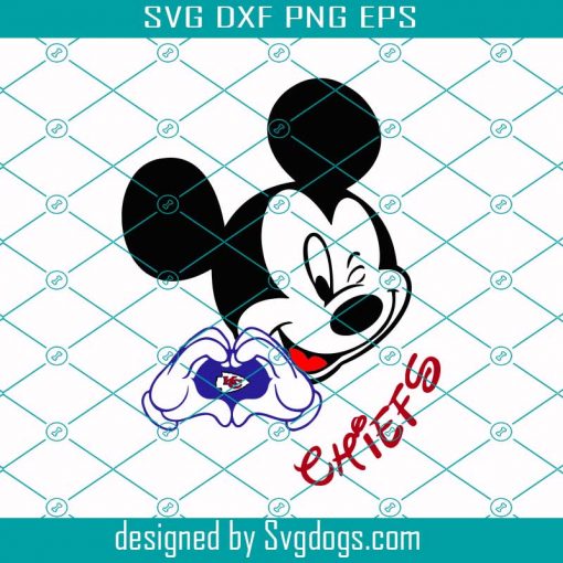 Mickey Loves Chiefs Svg, Sport Svg, Kansas City Chiefs Svg, Disney Svg