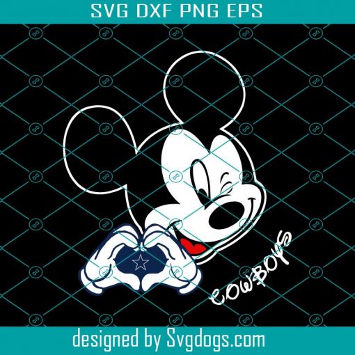 Mickey Loves Cowboys Svg, Sport Svg, Dallas Cowboys Svg, Disney Svg