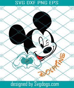 Mickey Loves Dolphins Svg, Sport Svg, Miami Dolphinsn Svg, Disney Svg