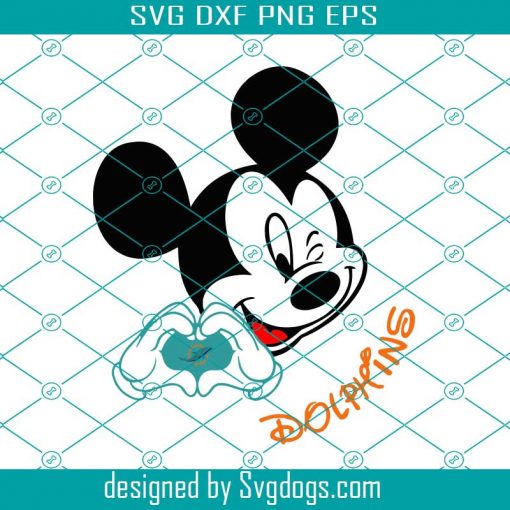 Mickey Loves Dolphins Svg, Sport Svg, Miami Dolphinsn Svg, Disney Svg