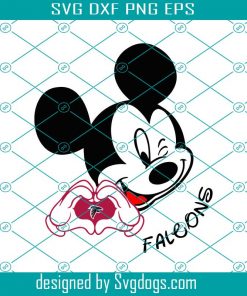 Mickey Loves Falcons Svg, Sport Svg, Atlanta Falcons Svg, Disney Svg