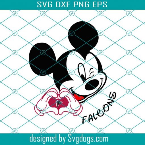 Mickey Loves Falcons Svg, Sport Svg, Atlanta Falcons Svg, Disney Svg