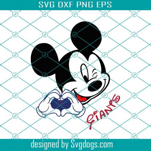 Mickey Loves Giants Svg, Sport Svg, New York Giants Svg, Disney Svg