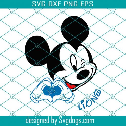 Mickey Loves Lions Svg, Sport Svg, Detroit Lions Svg, Disney Svg