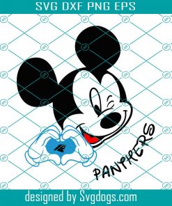Mickey Loves Panthers Svg, Sport Svg, Carolina Panther Svg, Disney Svg