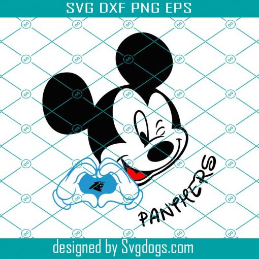 Mickey Loves Panthers Svg, Sport Svg, Carolina Panther Svg, Disney Svg