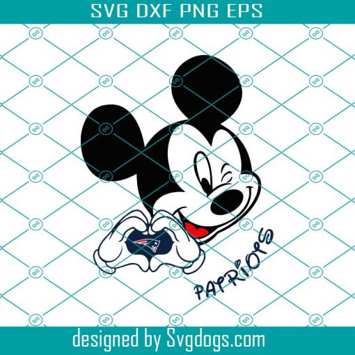 Mickey Loves Patriots Svg, Sport Svg, Disney Svg, Mickey Svg