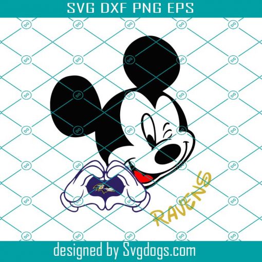 Mickey Loves Ravens Svg, Sport Svg, Baltimore Ravens Svg, Disney Svg