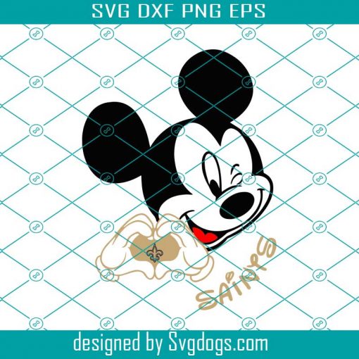 Mickey Loves Saints Svg, New Orleans Saints Svg, Disney Svg, Mickey Svg