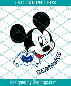 Mickey Loves Seahawks Svg, Sport Svg, Seattle Seahawks Svg, Disney Svg