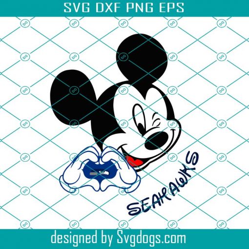 Mickey Loves Seahawks Svg, Sport Svg, Seattle Seahawks Svg, Disney Svg