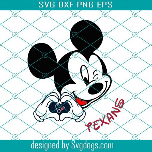 Mickey Loves Texans Svg, Sport Svg, Houston Texans Svg, Disney Svg