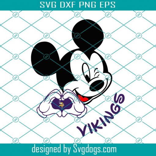 Mickey Loves Vikings Svg, Sport Svg, Minnesota Vikings Svg, Disney Svg