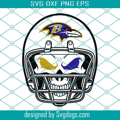 Baltimore Ravens Skull Helmet Svg, Sport Svg, Football Svg, Football ...