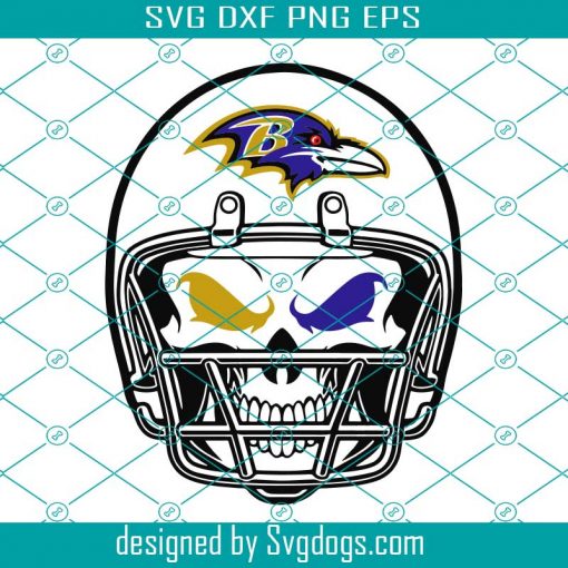 Baltimore Ravens Skull Helmet Svg, Sport Svg, Football Svg, Football Teams Svg, NFL Svg, Baltimore Ravens Svg, Ravens Football Team Svg