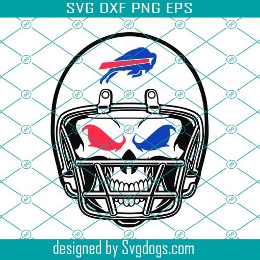 Buffalo Bills Skull Helmet Svg, Sport Svg, Football Svg, Football Teams Svg, NFL Svg, Buffalo Bills NFL Svg, Bills Football Team Svg