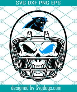 Carolina Panthers Skull Helmet Svg, Sport Svg, Football Svg, Football Teams Svg, NFL Svg, Carolina Panthers Svg, Panthers Football Team Svg