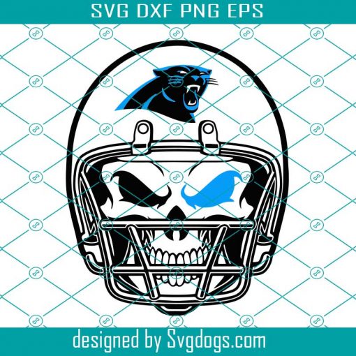 Carolina Panthers Skull Helmet Svg, Sport Svg, Football Svg, Football Teams Svg, NFL Svg, Carolina Panthers Svg, Panthers Football Team Svg