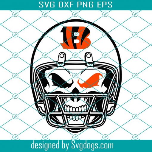 Cincinnati Bengals Skull Helmet Svg, Sport Svg, Football Svg, Football Teams Svg, NFL Svg, Cincinnati Bengals NFL Svg