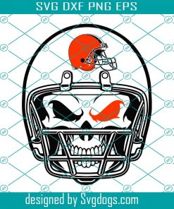 Cleveland Browns Skull Helmet Svg, Sport Svg, Football Svg, Football Teams Svg, NFL Svg, Cleveland Browns NFL Svg, Browns Football Team Svg