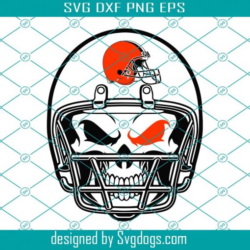 Cleveland Browns Skull Helmet Svg, Sport Svg, Football Svg, Football Teams Svg, NFL Svg, Cleveland Browns NFL Svg, Browns Football Team Svg