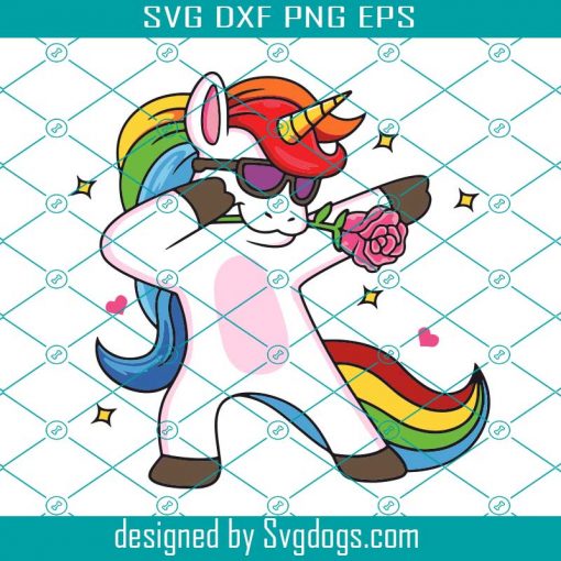 Funny Unicorn Valentine Svg, Valentine Svg, Dabbing Unicorn Svg, Unicorn Svg