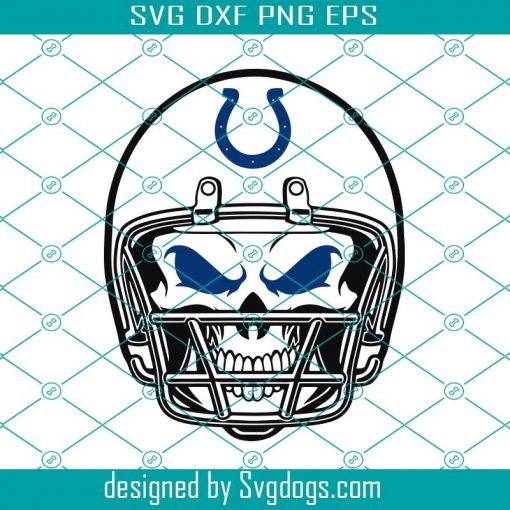 Indianapolis Colts Skull Helmet Svg, Sport Svg, Football Svg, Football Teams Svg, NFL Svg, Indianapolis Colts NFL Svg