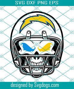 Los Angeles Chargers Skull Helmet Svg, Sport Svg, Football Svg, Football Teams Svg, NFL Svg, LA Chargers Svg, Chargers Football Team Svg
