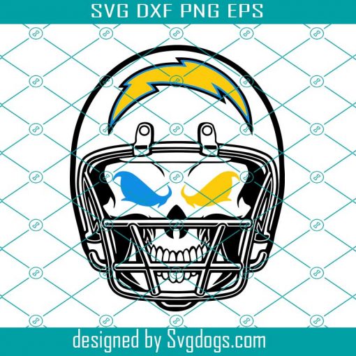 Los Angeles Chargers Skull Helmet Svg, Sport Svg, Football Svg, Football Teams Svg, NFL Svg, LA Chargers Svg, Chargers Football Team Svg
