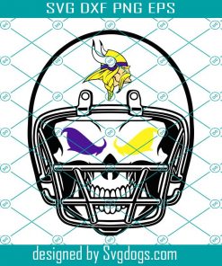 Minnesota Vikings Skull Helmet Svg, Sport Svg, Football Svg, Football Teams Svg, NFL Svg, Minnesota Vikings Svg, Vikings Football Team Svg