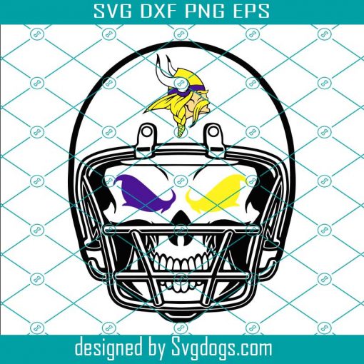 Minnesota Vikings Skull Helmet Svg, Sport Svg, Football Svg, Football Teams Svg, NFL Svg, Minnesota Vikings Svg, Vikings Football Team Svg