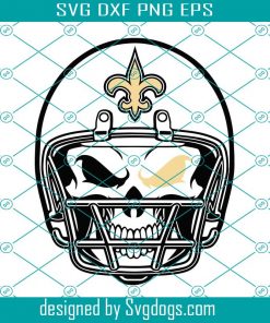 New Orleans Saints Skull Helmet Svg, Sport Svg, Football Svg, Football Teams Svg, NFL Svg, New Orleans Saints Svg