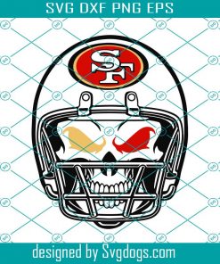 San Francisco 49ers Skull Helmet Svg, Sport Svg, Football Svg, Football Teams Svg, NFL Svg, San Francisco 49ers Svg