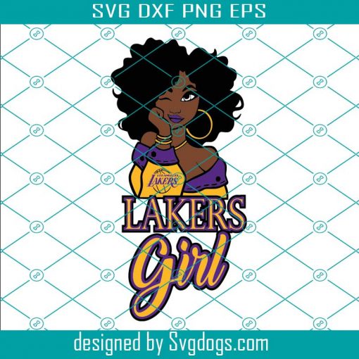 Lakers Girl Svg, Los Angeles Lakers Girl Svg, Lakers Svg, NBA Svg