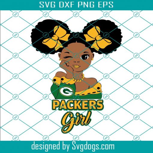 Packers AfroPuff Girl Svg, Packers Girls Svg, Black Woman Svg, African America Svg, Afro Woman Svg