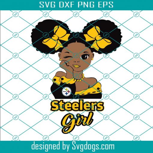 Steelers Afro Bow Puff Girl Svg, Black Girl Svg, Black Lives Matter Svg