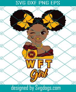 Washington Football Afro Bow Puff Girl Svg, Sport Svg, Football Svg, Football Teams Svg, NFL Svg, Washington Svg