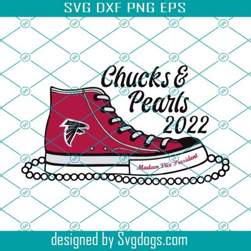 Atlanta Falcons Chucks And Pearls 2021 Svg, Sport Svg, Atlanta Falcons Svg, Falcons Svg, Falcons Shoes Svg, Falcons Sneakers Svg, Nfl Shoes Svg