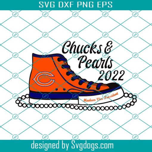 Chicago Bears Chucks And Pearls 2021 Svg, Sport Svg, Chicago Bears Svg, Bears Svg, Bears Shoes Svg, Bears Sneakers Svg, Nfl Shoes Svg, Bears Chucks Converse Svg