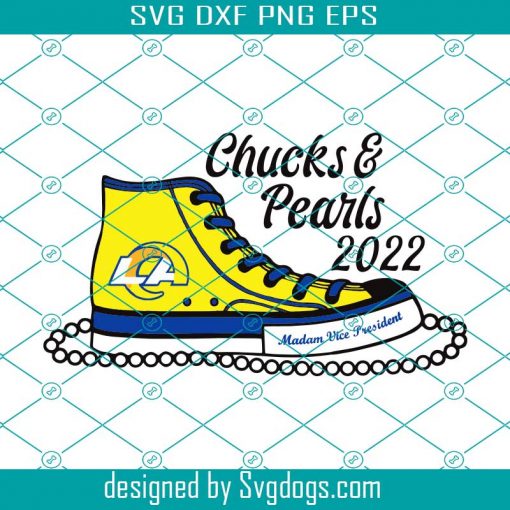 Los Angeles Rams Chucks And Pearls 2022 Svg, Sport Svg, Los Angeles Rams Svg, Rams Svg, Rams Shoes Svg, Rams Sneakers Svg, Nfl Shoes Svg