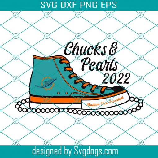 Miami Dolphins Chucks And Pearls 2022 Svg, Sport Svg, Miami Dolphins Svg, Dolphins Svg, Dolphins Shoes Svg, Dolphins Sneakers Svg, Nfl Shoes Svg