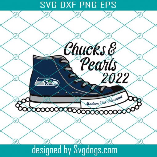 Seattle Seahawks Chucks And Pearls 2022 Svg, Sport Svg, Seattle Seahawks Svg, Seahawks Svg, Seahawks Shoes Svg, Seahawks Sneakers Svg, Nfl Shoes Svg