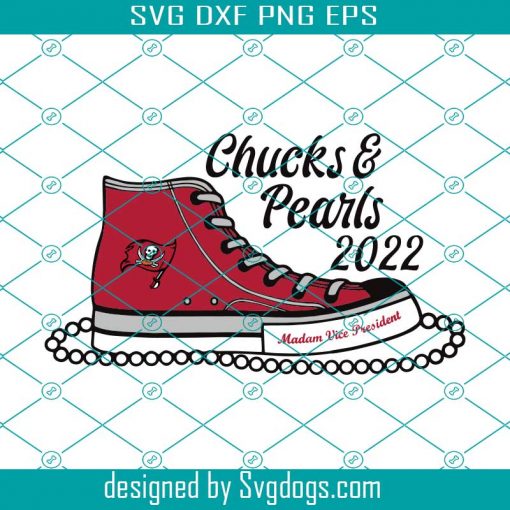 Tampa Bay Buccaneers Chucks And Pearls 2022 Svg, Sport Svg, Tampa Bay Buccaneers Svg, Buccaneers Svg, Buccaneers Shoes Svg, Buccaneers Sneakers Svg