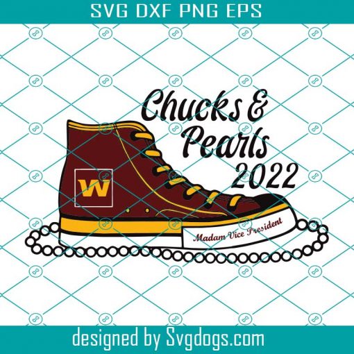 Washington Football Chucks And Pearls 2022 Svg, Sport Svg, Washington Football Svg, Washington Shoes Svg, Washington Sneakers Svg