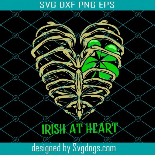 Irish At Heart St. Patricks Day Svg, St. Patrick’s Day Svg, Heart Svg