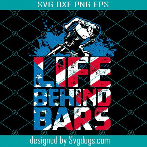 Cool USA Life Behind Bars BMX Bike Rider Svg, USA Svg, Life Behind Bars Svg