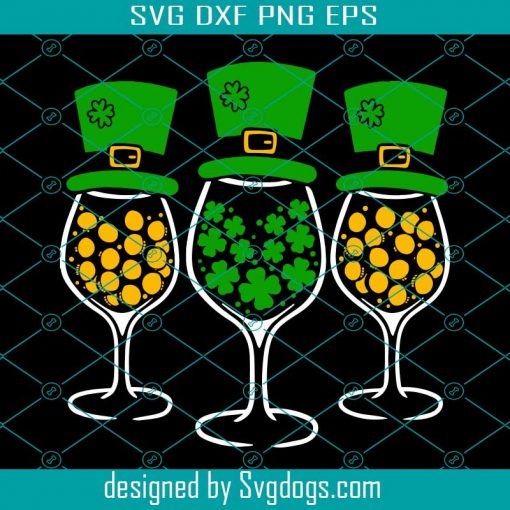 Irish Wine Lover St Patricks Day Clover Holiday Svg, St. Patrick’s Svg, Drink Svg