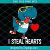 I Steal Hearts Trex Dino Baby Boy Valentines Day Svg, I Steal Hearts Svg, Valentines Day Svg